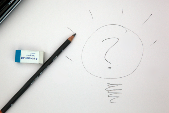 Pencil and question simbol